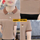 Pier Cardin reines Baumwoll kurzärmelige T-Shirt Herren 2025 Sommer Neues Lampe Striped Polo Shirt T-Shirt Trendy Herren lässige Kleidung Y6626 Gray M 165