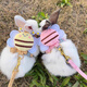 Amor rabbit traction rope for walking rabbits, special anti-breakaway rabbit rope, walking rabbit rope, small dwarf rabbit supplies, anti-biting, yellow, bee style, recommended 1-6 Jin Jin equals 0.5 kg