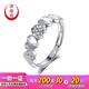 Yuan Shengfu's new PT950 fashionable heart-shaped platinum ring, women's platinum ring, adjustable, live and shiny, 2.55g