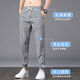 JOEONE men's pants worn by men for work, young men loose wear-resistant dirty construction site uniforms, breathable ice silk pants, 838 black + 838 gray [two-piece] 5XL [180-200Jin [Jin equals 0.5 kg]]