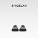 Shigelan 2025 Nouvelles sandales d'été en cuir authentique pour chaussures de plage pour femmes avec des flops antidérapants épaisses et une apparence élevée, noir 36 (petite taille)