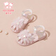 Fuluo mi girls baby sandals sommer sanft allein Anti-Rutsch-Prinzessin Schuhe Baby Kleinkinder Baotou Kleinkinder Perlenfleischpulver 26