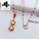 Puri Russia Au585/14K Rose Gold Hollow Flower Pendant Special Price Fashion Shiny Versatile Purple Gold Single Flower Pendant