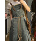 FHHUABD NEUE DENIM Kleid Damen Retro Fellgurt Rock Koreaner locker schlanker Rock mit mittlerer Länge 833 Gurtrock L.