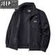 JEEP SPIRIT Jacket Men's Spring and Autumn Loose and All-Match Casual Lapel Working Jacket Cotton Military Green 2XL