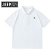 JEEP SPIRIT吉普重磅Polo衫夏季男士短袖翻领白色t恤潮流ins宽松纯色体恤男 白色polo衫-1365 M 【建议110-130斤】