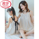 LangSha (LangSha) pure cotton girls pajamas summer thin sleeveless suspender cotton yarn set fashionable girl big children mother and daughter home clothes EDL-11303 apricot-cotton yarn M mother/L size recommended height 160-165C (100