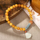 Chi Xing New New Chinese Style Retro Old Beeswax Flat Bead Bracelet Internet Celebrity Hetian Jade Pendant Bracelet Couple Buddha Beads Wenwan Natural Old Beeswax + Hotan Jade Buddha