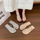 
ZUYLFYP shoes flat-soled French fairy shoes 2024 new summer soft sole with skirt toe rhinestone slippers summer 6626 diamond belt - black 40-41 suitable for feet of 39-40