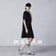 MSLAN|商场同款23夏新款T恤连衣裙MFBE1105 乌黑 S