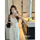FHHUABD Korean News Agency 6626 Basic I-shaped cup vest for women with side breasts to make them look slim and beautiful back and inner wear outside. Light gray. One size 80-130