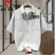 Pierre Cardin Camisa de mezclilla de mezclilla de mezclilla para hombres Camisa de camisa de adolescencia de alas mimes de manga corta de manga corta para hombres.