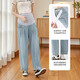 
Yumeizhen Japanese maternity jeans for summer thin style outside wear 2025 new lycel tense loose small harem pants retro blue M