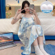 
Single Nanwei 2024 new summer ice silk herringbone twill suspender nightgown for women with fixed chest pads sweet home clothes for outdoor wear JDX-3887Q# M 160