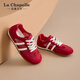 LA CHAPELLE SAPOS DE MUJERES 25 AÑOS Nuevos zapatos para mujeres Mesh Saquetas transpirables zapatos Versátiles Versátiles de entrenamiento Shouts sin pies malolientes zapatos de mujer livianos rojos xxe6628-2 36