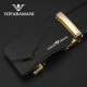 Emporio Armani Belt Genuine Leather Automatic Buckle Fat Tousers Men's Pure Extended Place Brand Belt Style Dieciséis Negro 854 115 cm