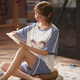 Pang Donglai DL Pajamas Summer des shorts mignons de grande taille de shorts de grande taille Cartoon mince en deux pièces Spring and Automne Home Clothes Bourgogne Skm6627 Couleur d'image M (recommandé 75-95jin [Jin est égal à 0,5 kg]))