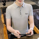 Playboy 100% ice silk short-sleeved T-shirt for men's summer new lapel stripes traceless iron-free anti-wrinkle POLO shirt top 9710 black L suitable for 110-125 Jin [Jin equals 0.5 kg]
