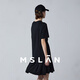 MSLAN|商场同款23夏新款T恤连衣裙MFBE1105 乌黑 S