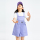 Annale Annai children's clothing girls overalls 2025 summer new casual fashion loose purple trendy elastic shorts