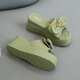 Clai de taille brisée Perle King High Talon Slippers pour les femmes Talons de semelles épaisses d'été Tour les tongs Slivers de cravate de papillon