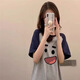COLORFUL GEMS夏季女童宽松显瘦睡裙短袖过膝韩版长款家居服广州十三行 KE-1105#灰色表情包裙 均码