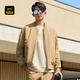 CABBEEN outdoor quick-drying fabric jacket men's retro jacket outdoor pocket design spring and autumn long-sleeved jacket khaki 35 (loose fit) L /175/50
