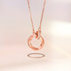 Saturday Form Mobius Ring Double Ring Necklace S925 Silver Birthday Gift J0612481 40+5cm
