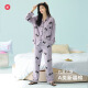 [7a Antibacterial y Mite Anti] Pajamas de primavera para mujeres Pure Cotton Long manga delgada Pure Deseo Conjunto de ropa para el hogar 3E3291 M