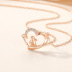 Olodya [título] Nuevo corazón con el lindo collar de conejo Silver S925 Collar para mujeres japonesas y coreanas en forma de corazón de San Valentín Regalo de cumpleaños D679 Collar de platino con cadena cruzada (con certificado de inspección nacional + grabado gratuito + tarjeta de felicitación de escritura)