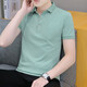 Summer solid color lapel short-sleeved men's polo shirt trendy versatile business casual tie half sleeve T-shirt men's clothing white QY686 2XL