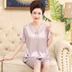 
Modal middle-aged mother ice silk thin style summer middle-aged and elderly women silk. Silk short-sleeved pajamas and women's home clothing set 683 bean paste (cross sleeve trousers) XL [Suggested 100-120 Jin [Jin equals 0.5 kg]]