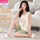 Pajama de chaleco modal para mujeres en verano de tamaño grande con algodón de pecho algodón integrado Summer Sweet Sweet Ropa para el hogar para ropa de desgaste al aire libre - [con almohadilla de cofre] F9856 L Mujeres recomendadas 100-120 Jin [Jin equivale a 0.5 kg]