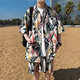 Xuanfanduo Seaside Vacation Shirt Set pour garçons en été mince et style beau, un ensemble associé à des paquets en deux pièces de Sanya, Hawaii T878 L 115Jin [Jin est égal à 0,5 kg] à 130jin [Jin est égal à 0,5 kg] peut être porté