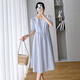 
Jingqi (JOYNCLEON) maternity dress summer 2025 new style female temperament summer breastfeeding skirt loose maternity summer long skirt light blue [buttons can breastfeed] Jly22130 L