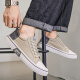 Changxiang Huili Men's Shoes 2025 Summer Nuevos zapatos de lienzo de moda zapatos de mesa transpirables versátiles versátiles de zapatillas casuales beige 42