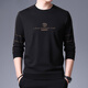 FALAMONE Armani men's long-sleeved T-shirt middle-aged printed sweatshirt spring and autumn round neck T-shirt base shirt trend black DY9902 [Spring and autumn style] 3XL 185