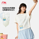 李宁玩具总动员联名系列丨T恤女子2025新款宽松短袖文化衫AHSV690 乳白色-1 S