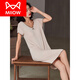 Catman (MiiOW) brand modal nightgown for women summer chest pads without wearing bra sexy thin small pajamas dress dress black [with chest pad] 1203 2XL 175