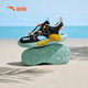 ANTA children's sandals boys autumn breathable outdoor non-slip wear-resistant toe-toe beach shoes D black/ice water green/gum yellow 28
