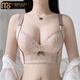 莫代尔乳胶调整型内衣女小胸显大提拉聚拢收副乳防下垂文胸无钢圈专柜 紫色 75B 薄杯显瘦