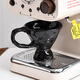 Dreieck Dreieck französische Handpin-Keramik-Kaffeetasse Persönlichkeit Großmädchen Home Office Porzellan Cup 1047-038 Umgekehrter Dreieckstasse (weiß) 277 ml