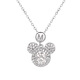 
DRJEFUNs925 Sterling Silver Necklace for Women's Versatile Mickey Mosanite Necklace Fashion Cartoon Necklace Exquisite Collarbone Chain Pendant MS-1591B-Sterling Silver 925 Silver