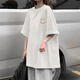 QIAOCAI [1048 Rückkaufsbilanz] 2025 Sommer Neues 100 kurzärmeliges T-Shirt für weibliche Studenten koreanischer koreanischer loser großer Frauenkleidungsdruck.