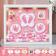Baby hand and foot print mud photo frame lanugo hair souvenir newborn baby hand and foot print mud full moon 100th birthday gift luxury 16-inch pink gold paint A+ photo engraving