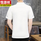 
Hengyuanxiang ice silk t-shirt men's short-sleeved 2025 new men's Chinese style V-neck half-sleeved summer thin Chinese style t-shirt E9871 black (ice silky slippery material) 5XL height 190-195 weight 200-220