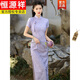 Hengyuanxiang style chinois de style chinois long cheongsam modifié 2025 Nouvelles jeunes femmes à manches courtes à manches courtes à manches courtes de la mère-Z14124 m blanc