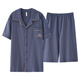 Modal 2025 mittleren und älteren Herren-Pyjamas im Sommer-Kurzärmel-Shorts-Kleidungsanzug von Dünnvaters Anzug des alten Mannes LMSJ9207 L (100-120jin [Jin ist gleich 0,5 kg])