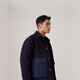 Levi's couples same style American retro cold-proof and warm standing collar down jacket denim jacket Chinese Valentine's Day gift blue L