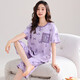 
Meijun large size pajamas for women in summer modal short-sleeved loose women's cropped pants home clothing set summer thin XPW7029 M